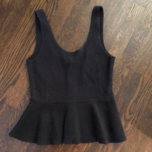 Black pique peplum top